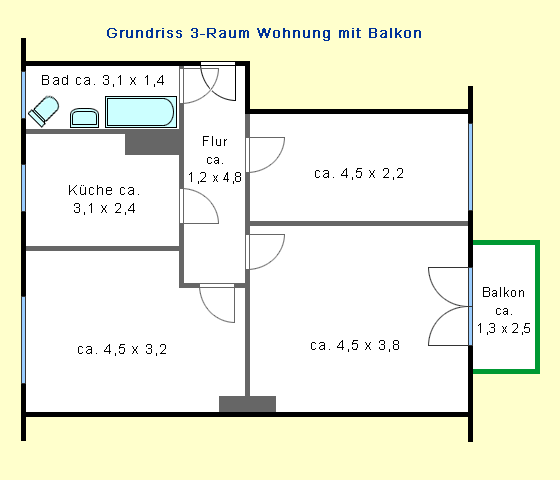Ihre neue 3-Raum-Wohnung mit Balkon! - Foto 4