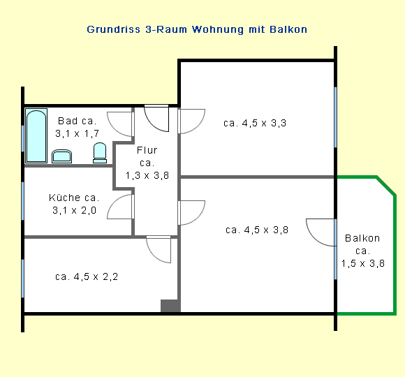 Einzug ab 01.11.2026 möglich. 3-Raumwohnung im Zentrum - Foto 3