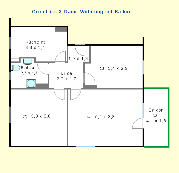 3-Raum-Wohnung im Erdgeschoss - Photo 4