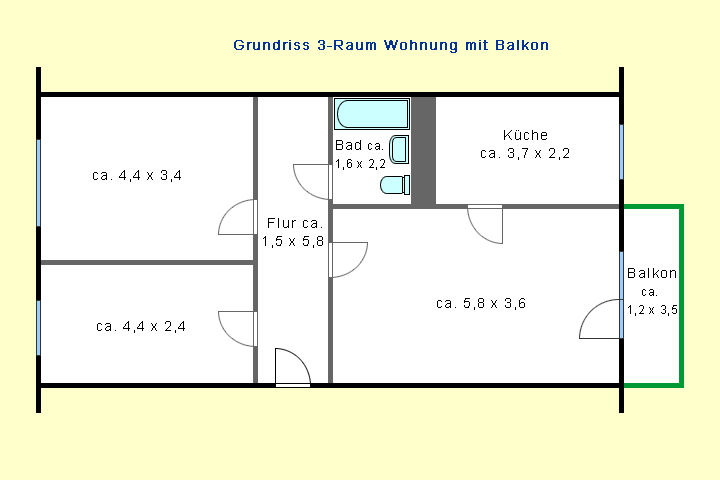 Sozialwohnung mit 3 Räumen – weißer Wohnberechtigungsschein erforderlich - Foto 3